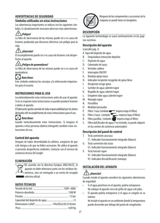 Manual usuario cafetera espresso dedica ec680 m