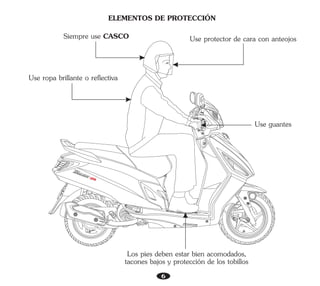 6
ELEMENTOS DE PROTECCIÓN
Siempre use CASCO
Use ropa brillante o reflectiva
Use protector de cara con anteojos
Use guantes
Los pies deben estar bien acomodados,
tacones bajos y protección de los tobillos
 