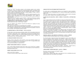 Armação em “STAY” lhe permite continuar na área protegida enquanto estiver armando                      ARMAR COM CHAVE/INTERRUPTOR/”PUSH BUTTON”
“parcialmente” o sistema. Isso significa que você pode permanecer dentro e movimentar-se pela
sua casa ou prédio comercial, enquanto certas zonas designadas estão armadas. Você poderia              Seu sistema pode ser armado/desarmado também por um interruptor de contato momentâneo,
escolher ter pontos de entrada/saídas, como portas ou janelas protegidas, ou porão, ou todas as         (controle remoto, chave), se programado para isso. A possui um teclado simples e bonito para esta
zonas no perímetro da sua casa ou estabelecimento.                                                      função: O PS1.
Baseado na suas instruções, seu instalador programa o painel de controle para ignorar as zonas          NOTA: Se o sistema está em alarme ou em tempo de entrada, o sistema só pode ser desarmado
internas no modo armar parcial (STAY) Essas zonas programadas “STAY” podem ser                          pelo teclado, usando o código de acesso, para garantir maior segurança.
modificadas durante a programação da zona. Por favor lembre-se de que as zonas de incêndio não
podem ser isoladas.                                                                                     (6) ISOLAR (ANULAR) ZONAS = [BYP] + CÓDIGO + NR. DE ZONA + [ENTER] PARA
Entrar [STAY] + ACCESS CODE ( ou tecla [11/STAY] - ver abaixo) no teclado ativa o comando               SAIR.
“ARMAR PARCIAL”. ARMAR PARCIAL (“STAY”) pode também ser ativada por um
interruptor comum. Por favor refira-se ao capítulo; “ARMAR COM CHAVE”.                                  (Arme o sistema enquanto isola zonas com defeito e/ou zonas que você deseja deixar abertas).
(3) ARMAR TOTAL, COM UM TOQUE = TECLA [10].                                                             NOTA: Quando você isola uma zona, ela não é mais protegida pelo sistema de segurança. Não
(Sistema armado por um toque - nenhum código é exigido).                                                será gerado um alarme no painel de controle. Você pode não querer armar o sistema inteiro
                                                                                                        quando, por exemplo, os trabalhadores estiverem reformando parte de sua casa, ou se por qualquer
Com a luz “READY” acesa, pressione a tecla [10] com firmeza por 2 segundos. Isto arma                   outra razão você necessitar deixar uma zona aberta. Se um componente do seu sistema de
totalmente (AWAY) o sistema.                                                                            segurança for danificado, ele pode também ser isolado/evitado até que os consertos sejam feitos. A
OBS.: Armar com um toque precisa ser programado pelo seu instalador.                                    armação manual de isolamento instrui o painel de controle a ignorar as zonas que você designou
Esse padrão pode ser usado para permitir que indivíduos especializados, como o pessoal do serviço       “abertas”, de modo que o resto do sistema ainda pode ser armado. (Baseado nas suas instruções,
(isto é, limpadores, manutenção) armem o sistema quando saírem da área protegida. sem lhes dar          apenas as zonas que o seu instalador programou “BYPASS-ENABLE” podem ser isoladas
acesso a quaisquer outras operações do painel de controle.                                              (observe que a zona de incêndio não pode ser isolada).
                                                                                                        Pressione a tecla BYPASS [BYP] seguida do seu código de acesso. Você está agora no modo
(4) ARMAR PARCIAL, COM UM TOQUE = TECLA [11/STAY]                                                       “BYPASS”. A tecla [BYP] se iluminará e as zonas isoladas também se iluminarão. Aperte as
                                                                                                        teclas correspondentes às zonas que você deseja isolar. A tecla vai ficar acesa indicando que a zona
Por favor refira-se item acima para uma explicação completa. Não há necessidade de esperar pela         está isolada. Pressione novamente na tecla se você deseja desfazer uma seleção de zonas. Quando
luz “READY” antes de armar “STAY”, contudo todas as zonas que não são definidas zonas de                você terminar tecle [ENTER].
STAY pelo seu instalador, devem estar “fechadas” (nenhum movimento nas zonas quando estiver
armando o sistema). Pressionar a tecla [11/STAY] firmemente durante 2 segundos irá                      MODO DE ARMAR - ISOLAMENTO AUTOMÁTICO = [AWAY] + CÓDIGO
automaticamente armar o sistema parcialmente (STAY).                                                    (Armação do Sistema sem precisar digitar zonas a ser isoladas (se programado).

(5) ARMAR EM MODO “DUPLO STAY”                                                                          Se você quiser armar o sistema sem precisar teclar manualmente as zonas a serem isoladas, você
                                                                                                        pode usar o dispositivo AWAY auto-bypass. Tecle [AWAY] + código de acesso. O painel de
Durante o tempo de saída aperte a tecla [11/STAY] de novo para transformar qualquer zona                controle automaticamente isolará quaisquer zonas abertas após o término do tempo de saída e o
temporizada 1 ou temporizada 2 em zona imediata. Zonas 24 h “STAY” vão seguir (follow) zonas            sistema será armado. A luz “ready” não precisa estar ligada, mas todas essas zonas devem estar
“STAY” e zonas imediatas “STAY” não são afetadas.                                                       com a função “anular” habilitada. Se qualquer zona for deixada aberta, a luz (BYP) se acenderá
Para cancelar, arme totalmente o sistema (AWAY).                                                        para indicar que as zonas foram automaticamente isoladas. (As zonas de incêndio não podem ser
                                                                                                        isoladas). Por favor observe: Este dispositivo não é recomendado para uso regular por que o fato
MODO “SAÍDA RÁPIDA PARCIAL”. “[11/STAY]”.                                                               de deixar zonas abertas pode reduzir a eficácia da proteção do sistema.
                                                                                                        OBS.: Você pode usar a função “lembrar zonas isoladas” . Tecle [BYP] , código de acesso, e
Com o sistema armado parcialmente (modo STAY), aperte a tecla [11/STAY] por 2 segundos.                 [BYP] de novo. O sistema vai lembrar todas as zonas que você isolou na última vez.
Isto gera um novo tempo de saída. Você pode deixar o local protegido, pela porta temporizada, e         Tecle [ENTER] para encerrar.
deixar pessoas dentro do local.
                                                                                                        ARMAR MODO “ARMAR FORÇADO” = [AWAY] + CÓDIGO.
MODO “SAÍDA RÁPIDA TOTAL” [10].
                                                                                                        Para armar o sistema sem esperar a luz “READY” acender.
Aperte a tecla [10] por 2 segundos.                                                                     Tecle [AWAY] + código válido.
O sistema vai iniciar um tempo de saída, e depois armar total.                                          Quando terminar o tempo de saída, todas as zonas abertas não vão ser consideradas ativas pelo
                                                                                                        painel de controle (NÃO VÃO GERAR UM ALARME!)




                                                                                                    3
 