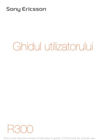 R300
Ghidul utilizatorului
This is the Internet version of the User's guide. © Print only for private use.
 