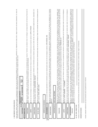 379
2.MOVIMIENTODEBIOLÓGICO
ENELBIMESTREENEL
CANTIDADLOTECADUCIDADAÑO
ENELBIMESTRE
APLICADASAnotarelnúmerodedosisaplicadasenelbimestrequesereportaparacadaunodelosbiológicos,ejemplo:APLICADAS:236
Vo.Bo.DELDIRECTOR:
AnotarelnombrecompletoyfirmadelDirectordeServiciosdeSalud,JefeJurisdiccionaloResponsabledelaunidadmédica,segúncorresponda.
OBSERVACIONES:
Anotarcualquieraclaraciónqueseanecesariaparacomplementarelinforme.
ENELAÑO
Esteapartadodeberállenarsesegúncorrespondaacadaunodelosbiológicosenlistadosenlaprimeracolumna,utilizandolosrenglonesdecadarubro,segúnnúmerodelotesexistentes.Encasode
recibirsemásdeunlotedeundeterminadobiológico,deberátotalizarselacantidadenelúltimorenglóndecadarubro.
DOSIS(enelbimestre)
EXISTENCIAALCORTEDELINFORME
FRASCOSRECIBIDOS
Anotarportipodebiológico,elnúmerodefrascosrecibidosenelbimestrequesereporta.TambiénsedeberáincluirelbiológicocorrespondientedeSemanaNacionalde
Salud(SNS),cuandoéstasehayarealizadoenelbimestrequeseestáinformando.
CANTIDAD
Anotarportipodebiológico,elnúmerodecadaunodeloslotesdelosfrascosrecibidosenelbimestrequesereporta,ejemplo:LOTE:VTO43CLOTE
Anotarelnúmerodedosisdesechadasenelbimestrequesereportaparacadaunodelosbiológicos,ejemplo:DESECHADAS:16.Elcálculoserealizarádelamanera
siguiente:dosisdisponibles(existenciadelbimestreanteriormáslasdosisrecibidas),menoslasdosisaplicadasenelbimestrequeseinforma,menoslaexistenciaalcortedel
informe.
DESECHADAS
Anotarelnúmeroacumuladodefrascosrecibidosenelañohastaelbimestrequesereportaparacadaunodelosbiológicos.Debeincluirtambiénlosfrascosrecibidosparala
SNS,ejemplo:ENELAÑO:8,523
Anotarelnúmerodefrascosexistentesalfinaldelbimestre:elnivelestataldeberáincluirlasexistenciasdefrascosdebiológicosdelascámarasfríasestatales,las
almacenadasenelniveljurisdiccionalyenlasunidadesmédicas.Elniveljurisdiccionaldeberáincluirlasexistenciasdelosrefrigeradoresjurisdiccionalesydelasunidades
médicasdeprimeroysegundoniveles.Deberádescontarseelnúmerodefrascosprobablesqueseutilizaráneneltranscursodelosdíassiguientesdespuésdelcorte
bimestralhastaeldíaprogramado(enelestado)pararecibirlosbiológicosdelsiguientebimestre.Ejemplo:FRASCOS:27
FRASCOS
Anotarelnúmerodecadaunodeloslotesdelosfrascos,quedeacuerdoalaproyecciónsetendránalfinaldelbimestrequesereportaparacadaunodelosbiológicos,
ejemplo:LOTE:U0428AA/E72230MA
LOTE
Anotarlafechadecaducidaddelosfrascos,quedeacuerdoalaproyecciónexistiránenelestadoalfinaldelbimestrequesereportaparacadaunodelosbiológicos,
siguiendoelordendedía,mesydosúltimosdígitosdelaño,separadosconlíneasdiagonales,ejemplo:CADUCIDAD:13/04/02
CADUCIDAD
NECESIDADES*
(frascos)
'
Anotarelnúmerodefrascosportipodebiológicoquesesolicitanparaelsiguientebimestre;sedeberáconsiderarparaellolaexistenciaproyectadahastalallegadadel
biológico,yunacantidadmínimacomoreservaestratégica.ParaelcasodelInformedelnivelestatal,soloseregistraránlasnecesidadesparaelsiguientebimestredelos
biológicos:Pentavalente,BCGySR;elrestodelosbiológicossesurtiráconformealosContratosfirmadosconBIRMEX,oconformeloestablezcanloslineamientosdecada
Programa.Enelcasodelosnivelesjurisdiccionalylocal(unidadmédica),deberánregistrarsetodoslosbiológicos.
CADUCIDAD
Anotarportipodebiológicolacaducidaddelosfrascosrecibidosenelbimestrequesereporta,siguiendoelordendedía,mesydosúltimosdígitosdelaño,separadoscon
líneasdiagonales,ejemplo:CADUCIDAD:19/01/01
 