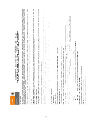 380
INSTRUCCIONESESPECÍFICAS:
1.IDENTIFICACIÓN
ENTIDADFEDERATIVA:
Anotarelnombrecompletodelaentidadfederativaqueinforma,porejemplo:ENTIDADFEDERATIVA:TAMAULIPAS
BIMESTRE:(1)(2)(3)(4)(5)(6)
Marcarconunaequis(X)elnúmerocorrespondientealbimestrequeseinforma,porejemplo:
AÑO:200_____Anotarelúltimodígitodelañoalquecorrespondaelbimestrequeseinforma,porejemplo:AÑO2002
NIVEL:ESTATAL()JURISDICCIONAL:_______________________________UNIDADMÉDICA:______________________________
Marcarconunaequis(X)sicorrespondealnivelestatal,anotarnúmeroynombreenelcasodeJurisdicciónSanitariayeltipoydenominaciónoubicaciónsisetratadeunidadmédica.
Ejemplos:
NIVEL:ESTATAL(X)JURISDICCIONAL:N°5MIXTECAUNIDADMÉDICA:CENTRODESALUDDESANTAMARÍAQUIEGOLANI
FECHADEELABORACIÓNDELINFORME:DIA___MES______________________AÑO200___
DIA___Anotarconnúmerosarábigoseldíaenqueseelaboraelinforme,porejemplo:DIA01
MES______________________Anotarelnombrecompletodelmesenqueseelaboraelinforme,porejemplo:MESMAYO
AÑO200___Anotarelúltimodígitodelañoenqueseelaboraelinforme,porejemplo:AÑO2001
RESPONSABLEDELAELABORACIÓNDELINFORME:______________________________________________________________________
Anotarelnombrecompletoyfirmadelapersonaqueelaboróelinformebimestral.
PUESTO:___________________________________
Anotarelpuestoocargodelapersonaqueelaboróelinforme.
SUBSECRETARÍADEPREVENCIÓNYPROTECCIÓNDELASALUD
INTRODUCCIÓN.
Losavancesenelprocesodedescentralizaciónenmateriadesalud,hanpermitidounamayorparticipacióndelasentidadesfederativasenlaadquisicióndeproductosbiológicosdelcomponentede
VacunaciónUniversal.Estohaocasionadoquesemodifiquenlosprocedimientosparaelsuministroycontroldebiológicos,dadoque,porunaparte,cadaentidadfederativaestableciólascondicionesde
abastodedichosproductosmedianteuncontratoconlaempresaresponsabledesudistribución,yporlaotra,laFederacióncontinúaapoyandoconladotacióndeotrosproductosbiológicos,cuya
distribucióntambiénsehavistosujetaamodificación.
ElCentroNacionalparalaSaluddelaInfanciayAdolescenciaconsideraquelalogísticadelosproductosbiológicos,dependeengranmedidadelaeficaciadelsistemadeinformación,porloqueha
rediseñadoelpresenteinstrumentoparasistematizarelregistrodelosmovimientosdebiológicomediantelaelaboracióndeinformesbimestralesenlosnivelesestatal,jurisdiccionalylocal,afinde
conocerlascantidadesdebiológicosrecibidos,aplicadosyexistentesalcortedelbimestre,asícomolasnecesidadesparaelbimestresiguiente.
CENTRONACIONALPARALASALUDDELAINFANCIAYADOLESCENCIA
INSTRUCTIVOPARAELLLENADODELINFORMEBIMESTRALDEMOVIMIENTODEBIOLÓGICO
INSTRUCCIONESGENERALES.
ElMovimientodeBiológicoEstataleselconductoparasolicitarlascantidadesdebiológicosrequeridosparaelcomponentedelPrograma,yasícumplirconlasmetasdeVacunaciónUniversal;porlo
tanto,delaoportunidadenelcumplimientodesuenvío,dependerálaoportunidadconquesecubranlasnecesidadesdebiológicodesuEntidad.
Cuandonoserequieranbiológicos,nosehayanrecibidoonosecuenteconexistenciasseanotarácero(0)enlosespacioscorrespondientes.Nodeberánregistrarseguionesalllenarelformato,nidejar
espaciosenblanco.
ElresponsabledelcomponentedeVacunaciónUniversal,yaseamédicooenfermera,deberáconcentrarbimestralmentelosdatosdelnivelinmediatoinferior.
ANEXO14
ANEXO14
OBJETIVO.
ElMovimientodeBiológicoeselinstrumentoparasolicitaralnivelinmediatosuperiorlascantidadesdebiológicosrequeridosparacumplirconlasmetasdeVacunaciónUniversal;porlotanto,dela
veracidaddelainformaciónyoportunidadenelenvíoenlasfechaspreestablecidas,dependeráquesecubranlasnecesidadesdebiológico.
DelasvacunasincluidasenelcontratodelasentidadesfederativasconBIRMEX,lasolicituddemodificacióndenecesidades,seharáconformeloestablezcaelclausuladorespectivo;lamodificaciónalas
quedotaráelnivelnacional,seefectuarásisedisponedeesteformatoenelCentroNacionalparalaSaluddelaInfanciayAdolescenciatressemanaspreviasalafechadedistribución,considerandola
disponibilidaddebiológicoaesafecha.
Todoslosdatosdeberánregistrarseamáquinaotintayletrademolde,ynúmerosarábigos.
(3)paraindicarabril-mayo.
 