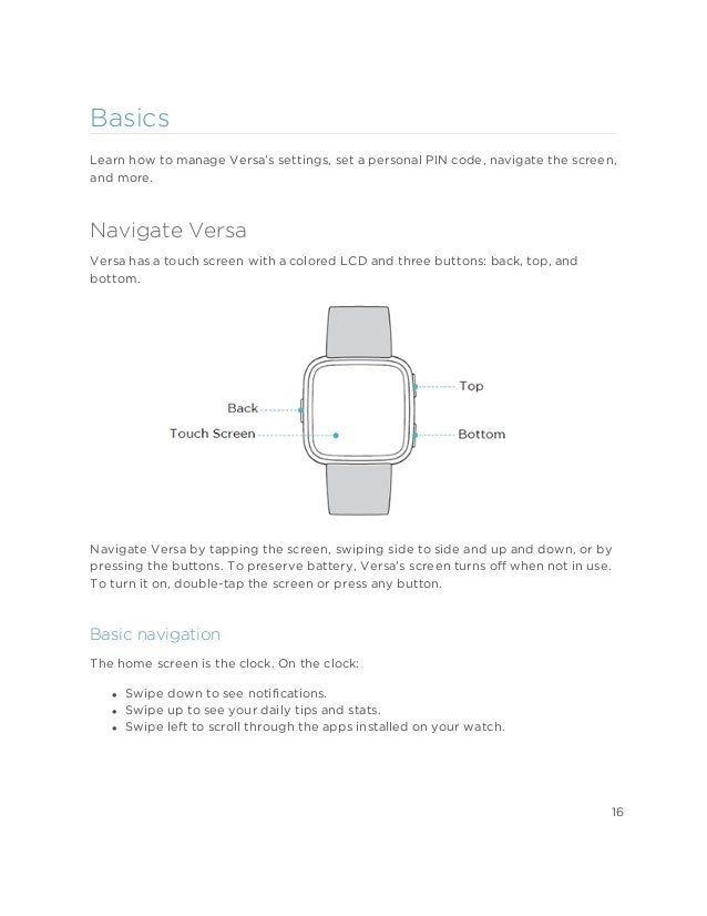 fitbit versa manuel