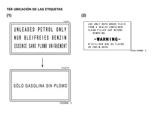 164 UBICACIÓN DE LAS ETIQUETAS
(1)                              (2)
 