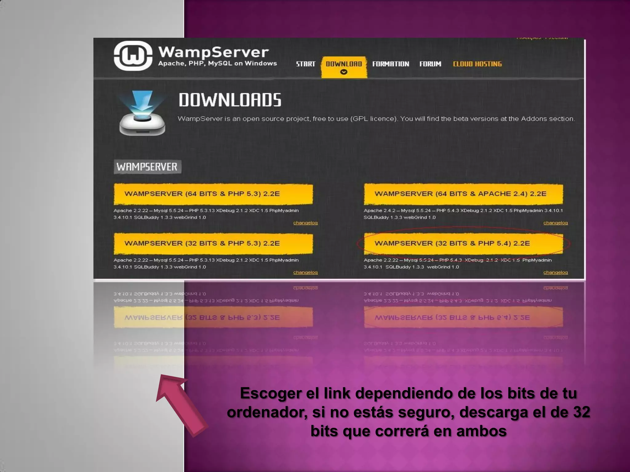 Escoger el link dependiendo de los bits de tu
ordenador, si no estás seguro, descarga el de 32
           bits que correrá en ambos
 