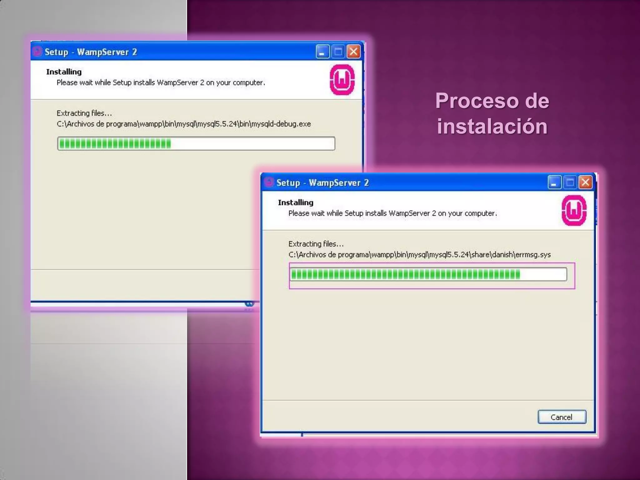 Proceso de
instalación
 