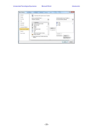 Universidad Tecnológica Equinoccial Microsoft Word Introducción 
- 23 - 
 