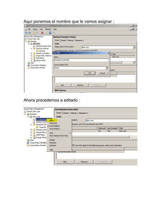 Aquí ponemos el nombre que le vamos asignar :
Ahora procedemos a editarlo :
 