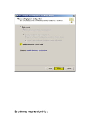 Escribimos nuestro dominio :
 