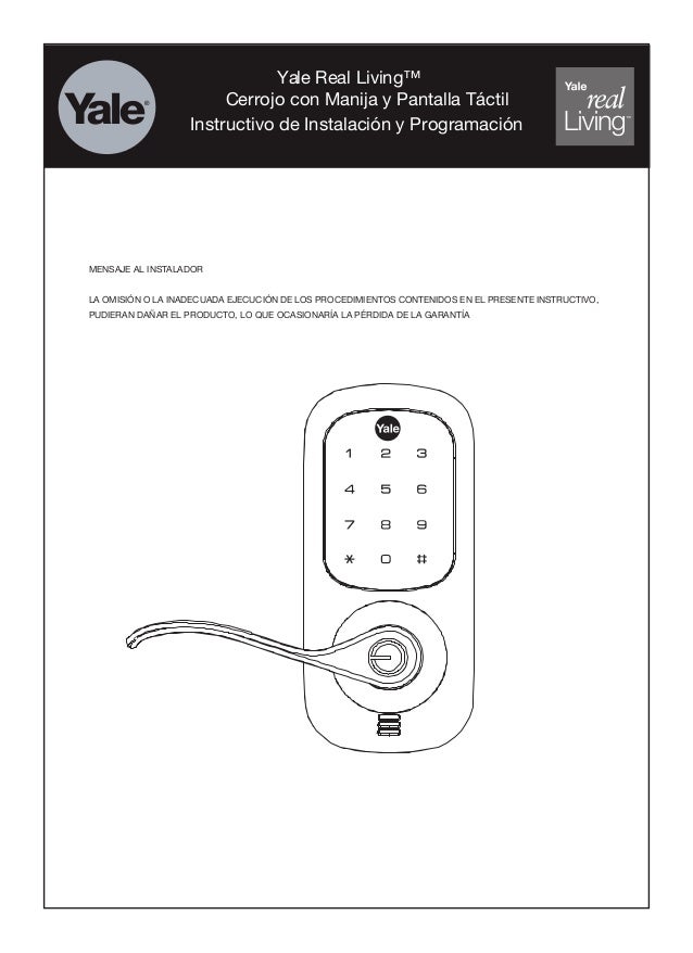 Manual yale cerrojo_real_living