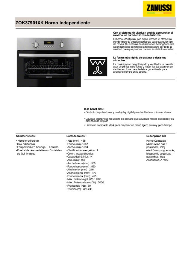 Manual zanussi horno zok37901xk