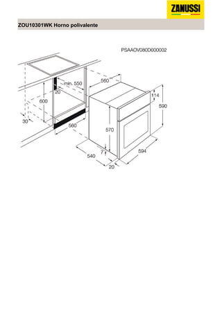 Manual zanussi horno zou10301wk