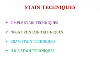 STAINING TECHNIQUES IN MICROBIOLOGY & CELL BIOLOGY | PPT