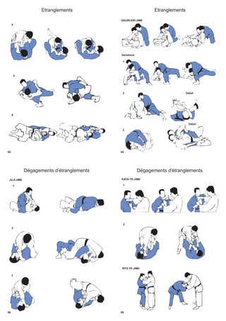 Etranglements
62
5
6
4
Etranglements
64
OKURI-ERI-JIME
Variations
1
Détail
Détail
2
3
Dégagements d'étranglements
66
JUJI-JIME
1
2
3
Dégagements d'étranglements
68
KATA-TE-JIME
1
RYO-TE-JIME
2
 