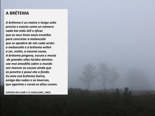 ...
  VII
TESTAMENTO
 
Enterrádeme en Outeiro
que quero escoitar o Miño
co seu paso silandeiro
nos prados de Xuncaíño.
…
Quero ser como o abeneiro:
fidel a unha soa corrente.
¡Pido un lugar en Outeiro
na campa da miña xente!.
  
(ESCOLMA DE POETAS
DE OUTEIRO DE REI, 1982)
 