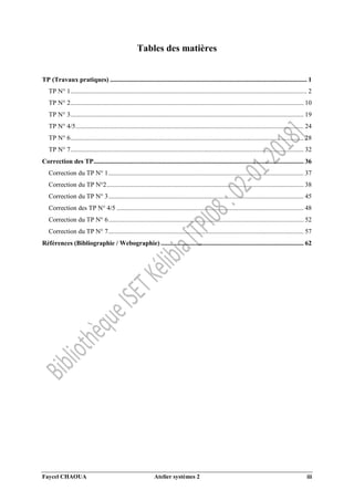 Manuel des TP : Atelier systèmes 2 | PDF