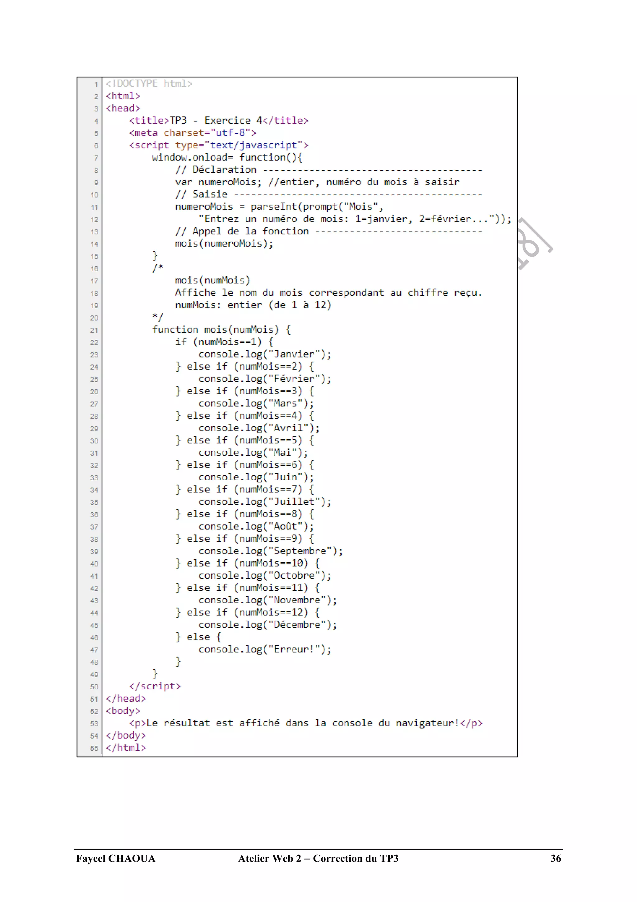 Faycel CHAOUA Atelier Web 2  Correction du TP3 36
 