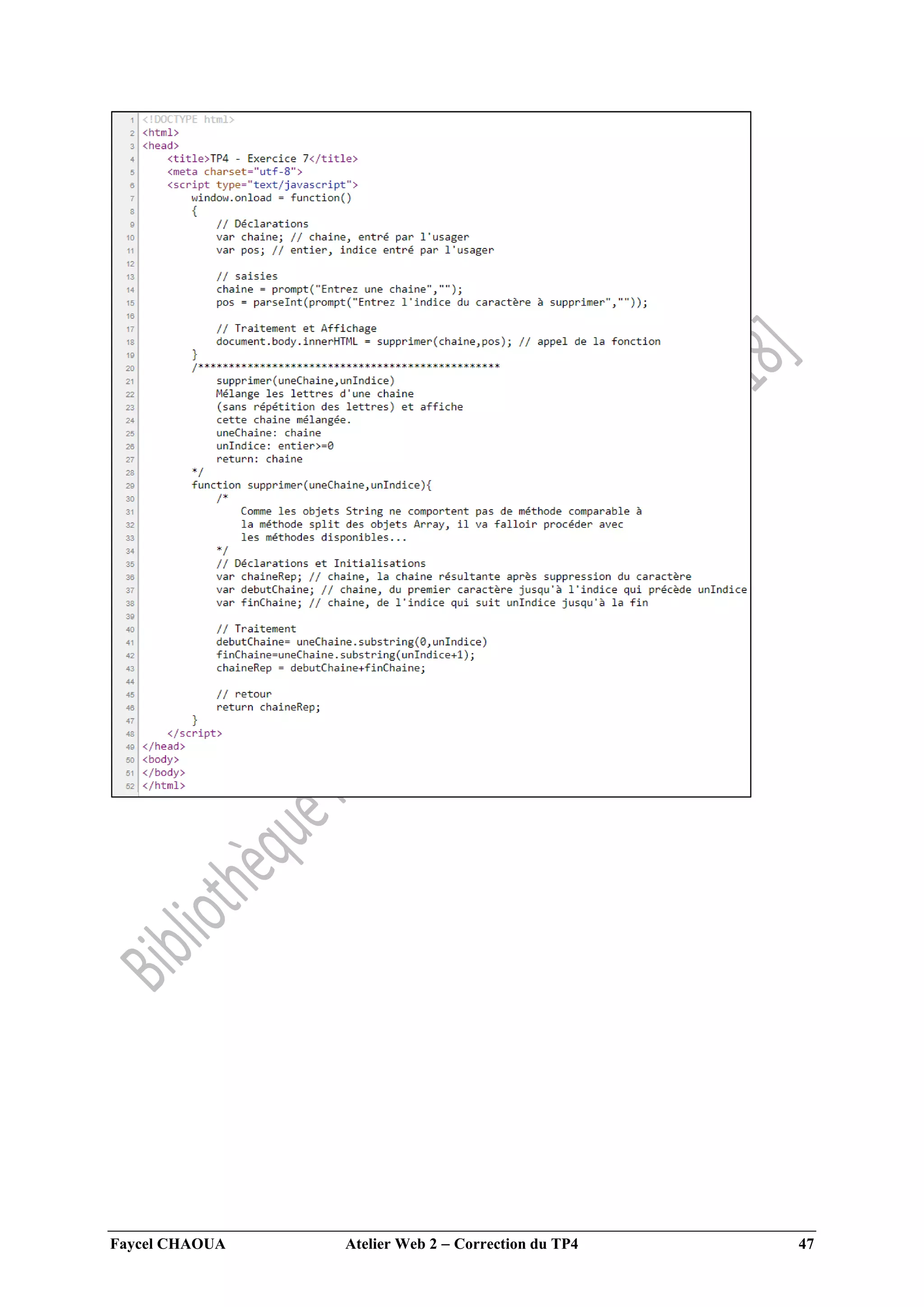 Faycel CHAOUA Atelier Web 2  Correction du TP4 47
 