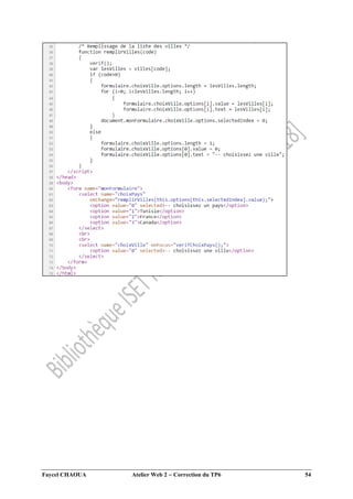 Faycel CHAOUA Atelier Web 2  Correction du TP6 54
 