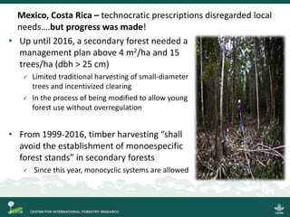 Key governance issues and the fate of secondary forests as a tool for large-scale forest restoration