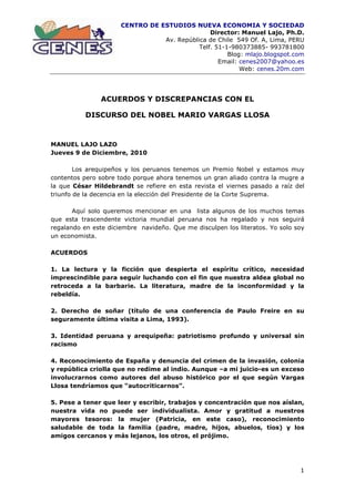 Manuel lajo acuerdos y discrepancias con vargas llosa nobel[1] PDF