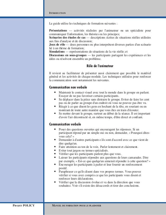Manuelle de formation plaidoyer