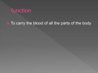  To carry the blood of all the pàrts of the body
 