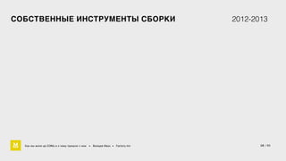 СОБСТВЕННЫЕ ИНСТРУМЕНТЫ СБОРКИ 2012-2013 
18 / 60 
Как мы жили до БЭМа и к чему пришли с ним • Воищев Иван • Factory.mn 
 