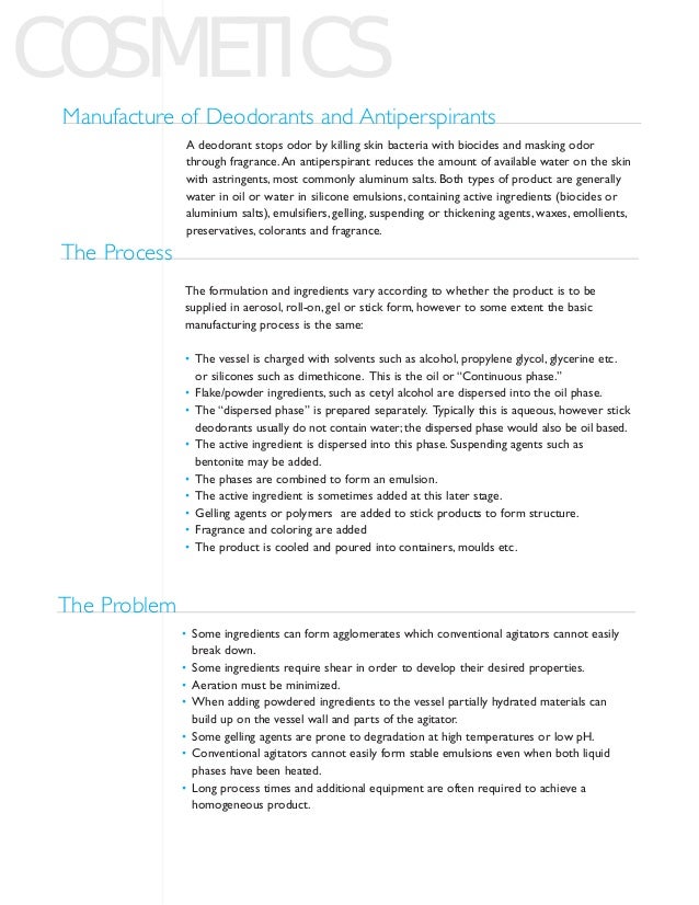 Toiletries Industry Case Study Manufacturing Deodorants & Antiperspi…