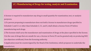 manufacture of drugs - License. Drugs and cosmetic act 1940 and rules ...