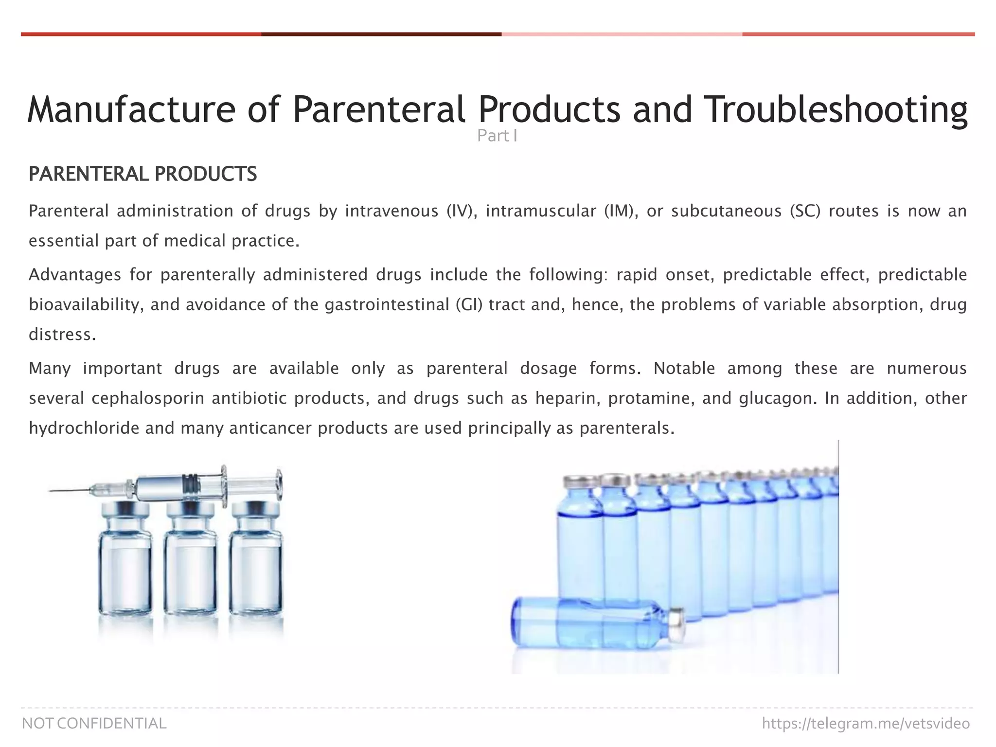 Manufacture of Parenteral Products and Troubleshooting - Part A | PPTX