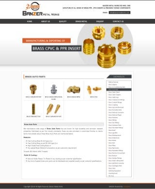 Manufacturers i exporters and suppliers of brass auto parts