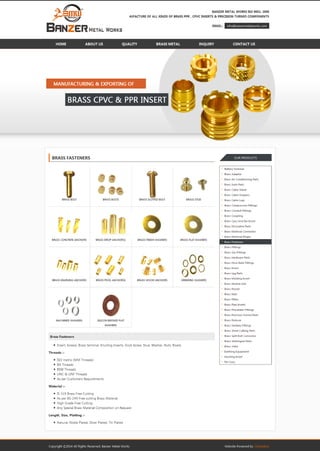 Manufacturers i exporters i suppliers of brass fasteners