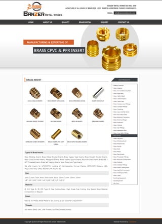 Manufacturers i exporters i suppliers of brass insert