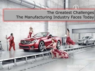The Greatest Challenges
The Manufacturing Industry Faces Today
 