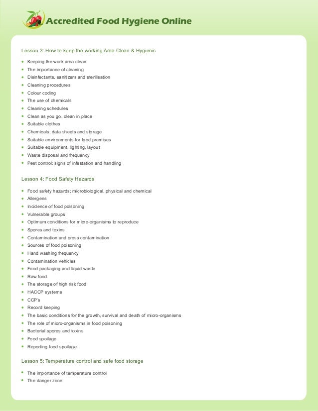food safety level 2 answers