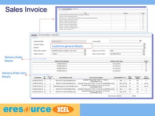 Sales Invoice
Delivery Order
Details
Delivery Order Item
Details
Customer general details
 