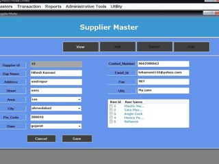 Manufacturing and sales management system
