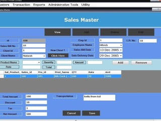 Manufacturing and sales management system
