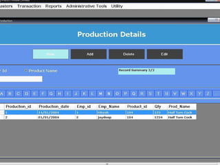 Manufacturing and sales management system