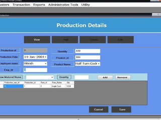Manufacturing and sales management system