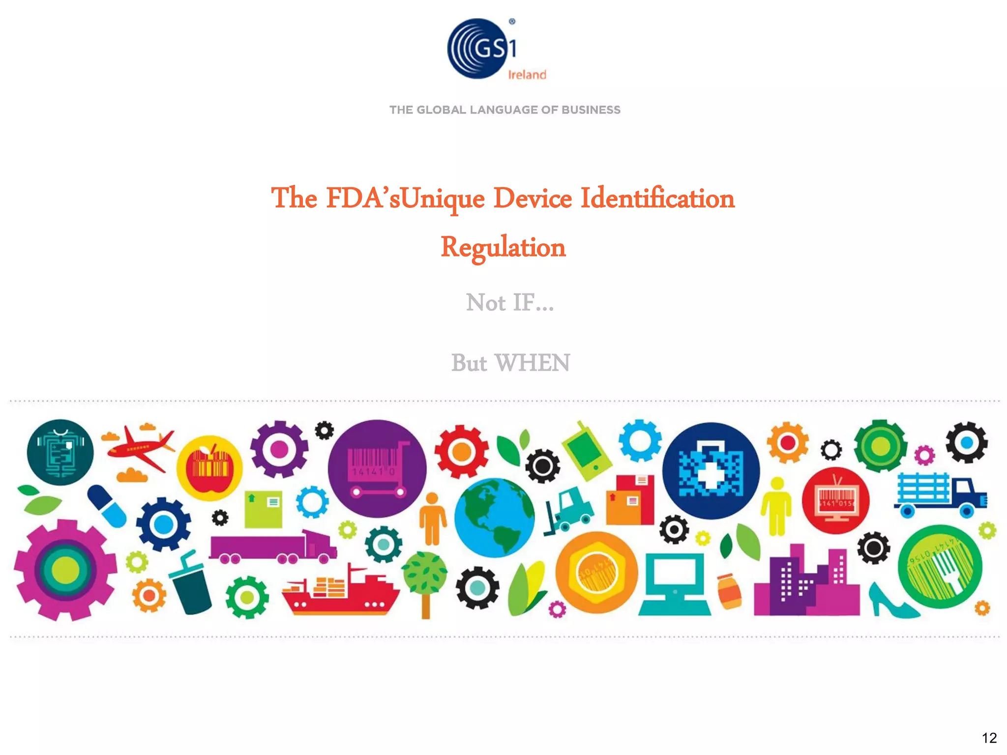 The FDA’sUnique Device Identification
Regulation
Not IF…
But WHEN

12

 