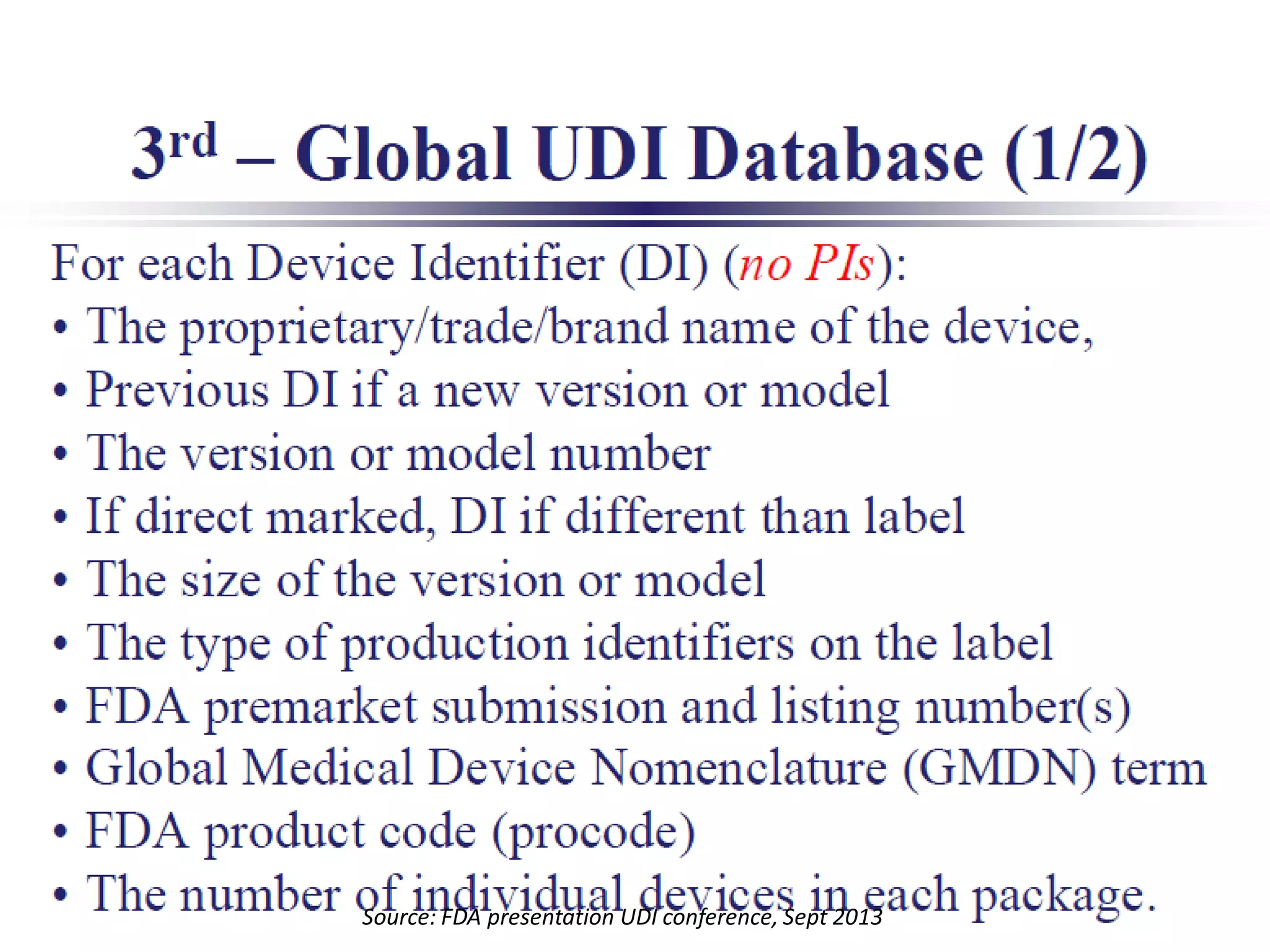 Source: FDA presentation UDI conference, Sept 2013

24

 
