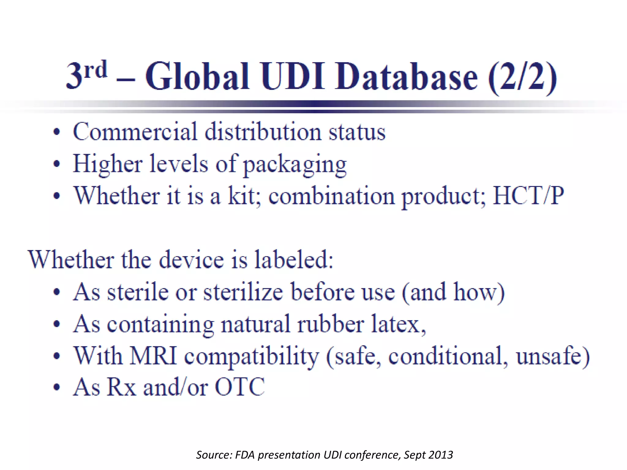 Source: FDA presentation UDI conference, Sept 2013

25

 