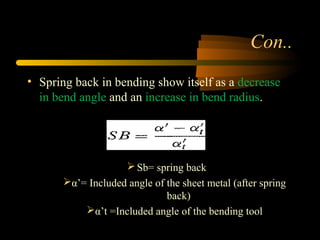 Manufacturing Engineering,Sheet Metal Forming | PPT