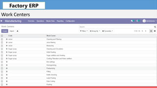 Fleet
Work Centers
Factory ERP
 