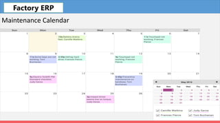 Fleet
Maintenance Calendar
Factory ERP
 