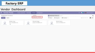 Fleet
Vendor Dashboard
Factory ERP
 