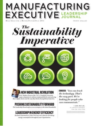 Manufacturing executive leadership journal   sustainability