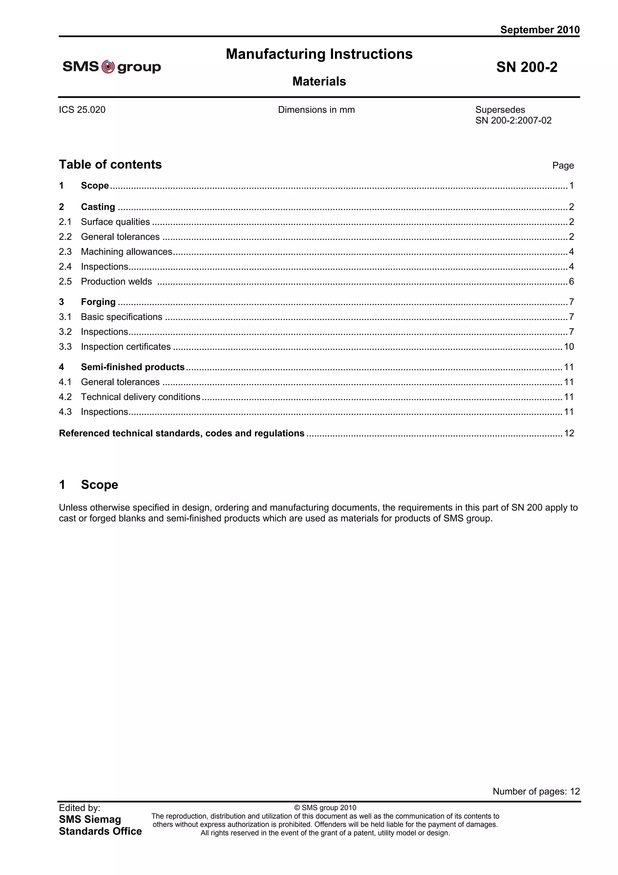 Manufacturing instructions sn200_2010 | PDF